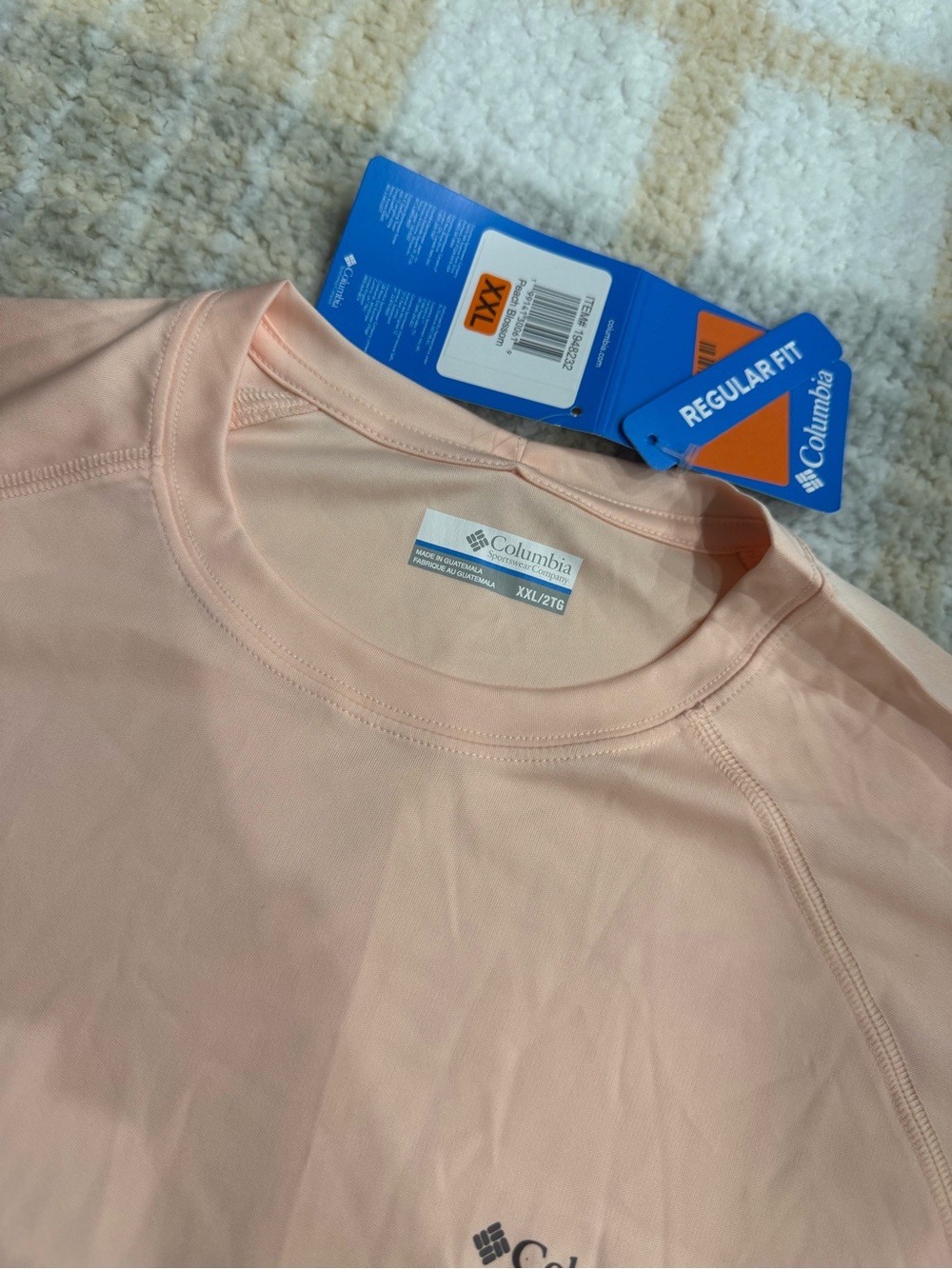 Columbia Men’s Short-Sleeve Tee — Light Peach